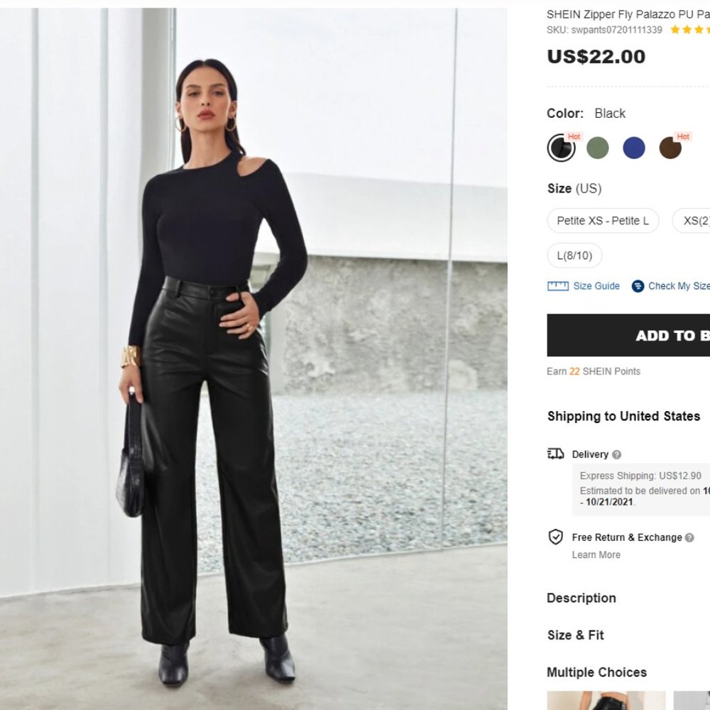 SHEIN size Small Leather Pants